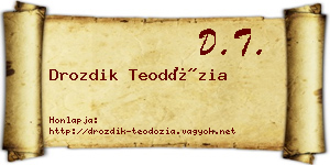 Drozdik Teodózia névjegykártya